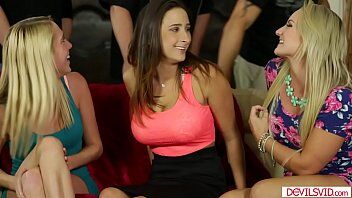 Three wives sharing and tasting each others husbands cock