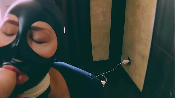 BDSM – Bound Slave Gets Big Ass Slaps and Facefuck Big Dildo – Amateur