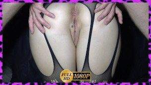 Doggystyle quickly fucked neighbor in pussy and cum inside